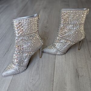 Silver Studded Women's Ankle Boots